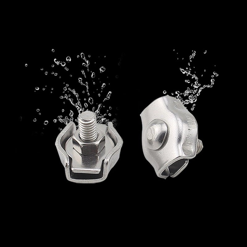 lasenersm 12 PCS M2 Simplex Single Bolt Wire Rope Clips Stainless Steel Cable Clamp for 1/16" Diameter Wire Rope - Image 3